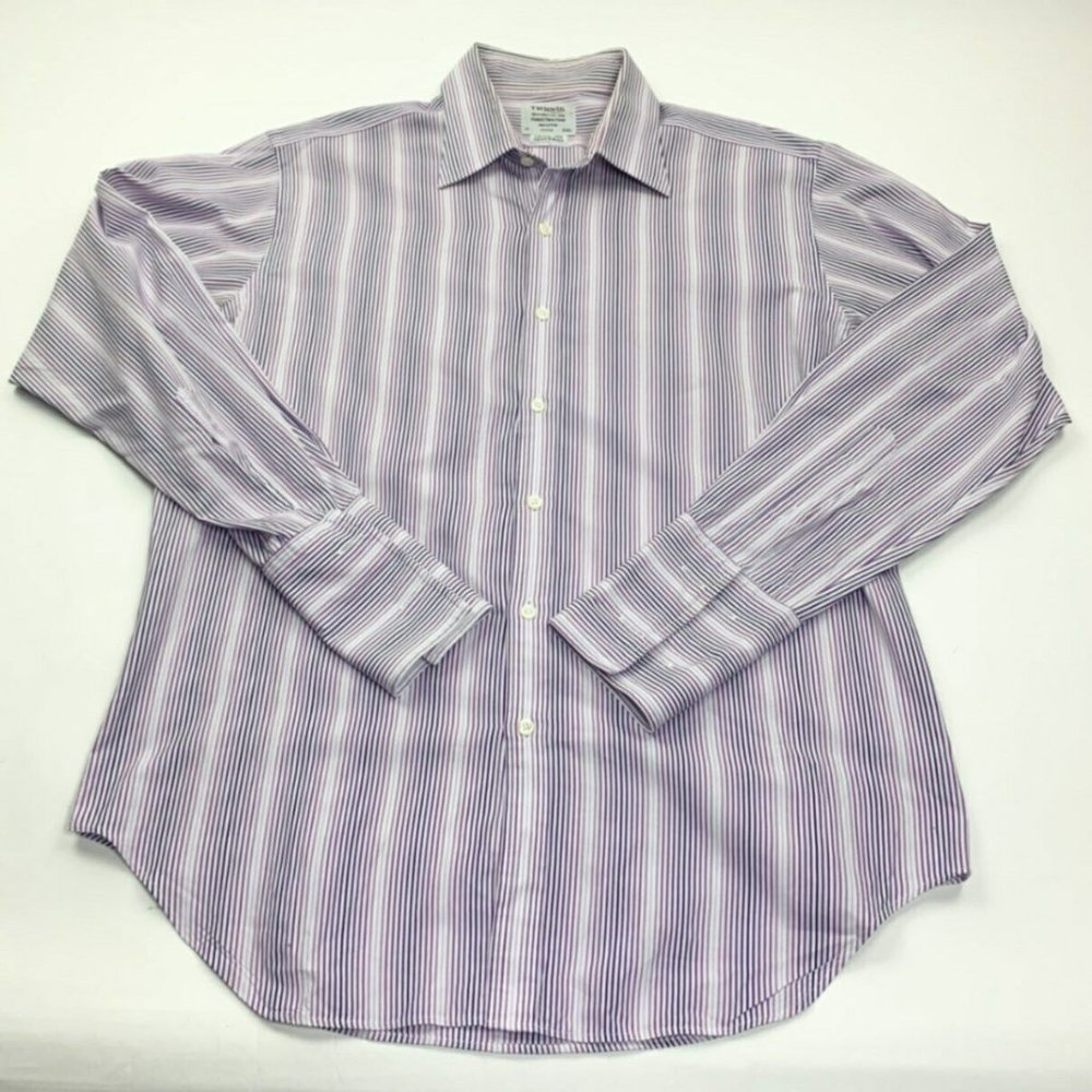 T M Lewin 100 Mens Semi White Shirt Size 34.5
